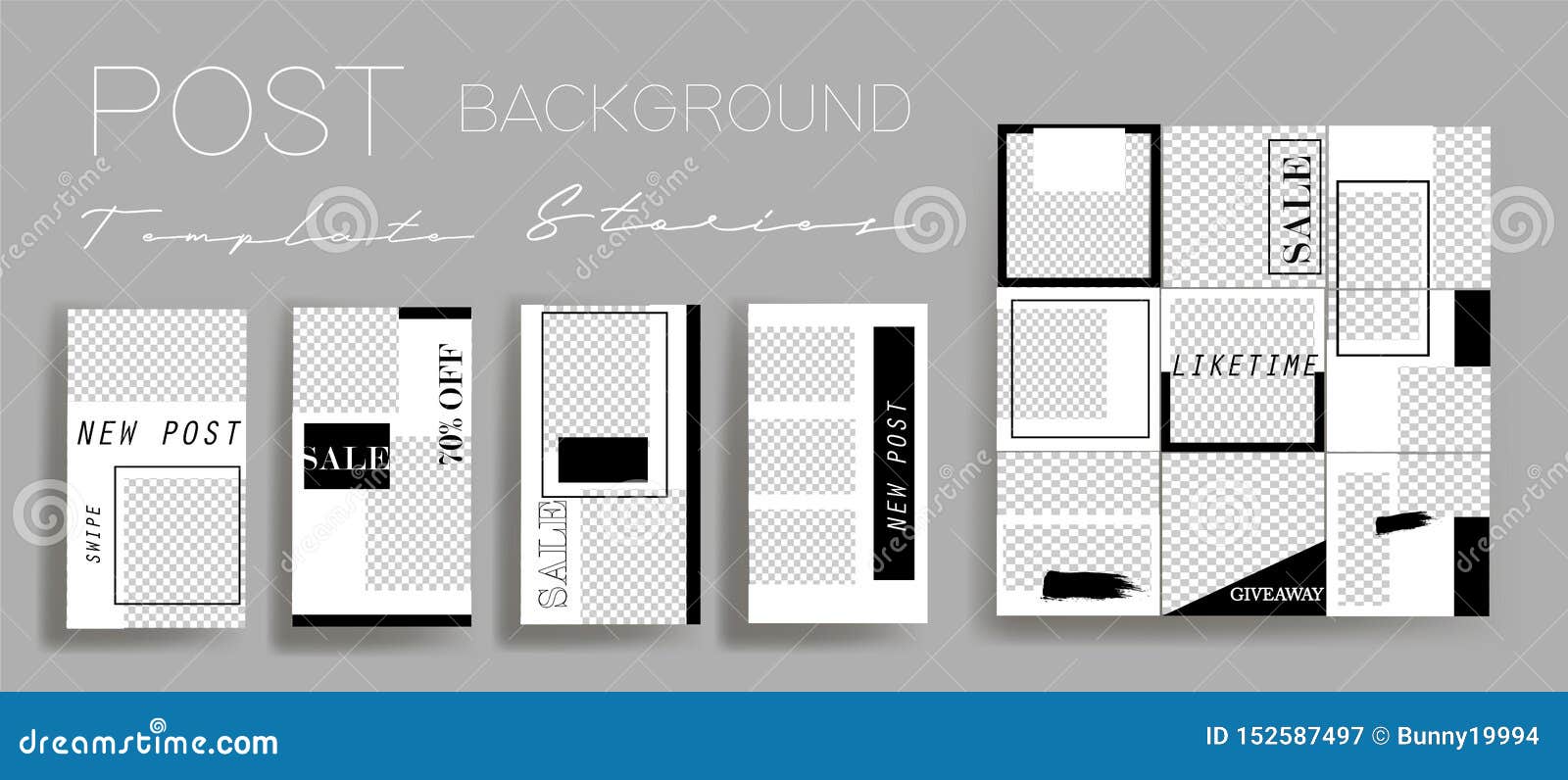  backgrounds for social media banner.set of instagram stories and post frame templates. cover.